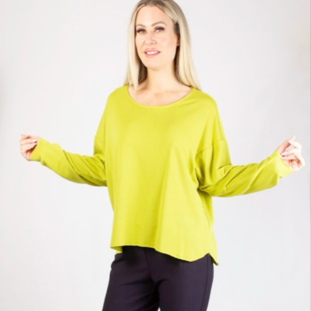 Pure Essence Lime Green Bamboo Top,   Size L